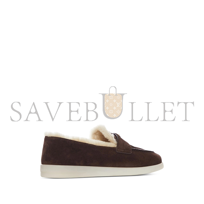 PRADA SUEDE AND WOOL LOAFERS 